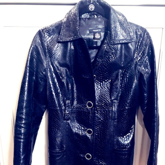 Arden B Jackets & Blazers - Arden B Animal Print Genuine Leather Trench Coat